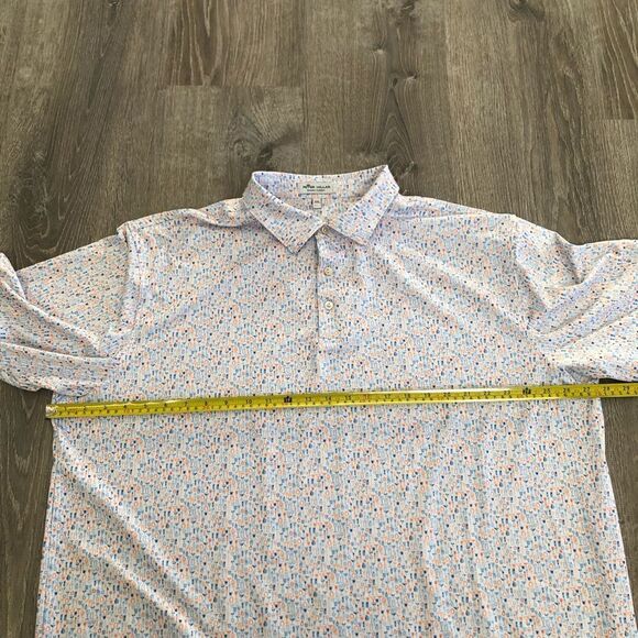 Peter Millar Summer Comfort Mens White Cocktail Short Sleeve Polo Golf Size XXL - Picture 9 of 10